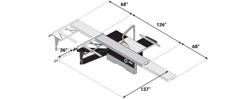 BMT.3200.IR - 10' Sliding Panel Saw - Dado Edition 5HP