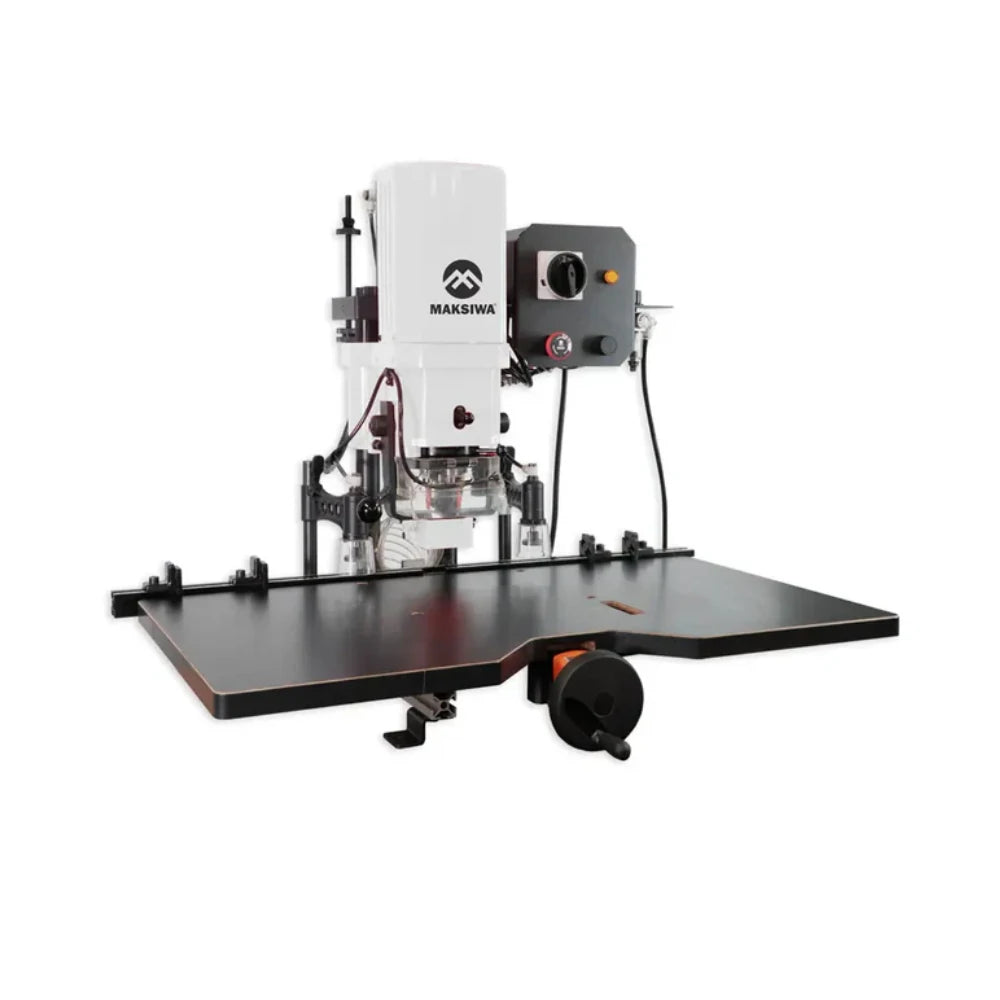 Adjusting hinge boring depth stop on Maksiwa HBM.1000 drill head