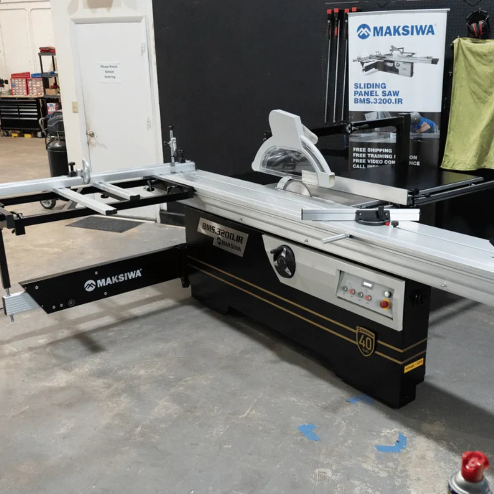 Maksiwa BMS.3200.IR Dado Edition sliding panel saw with sliding table and extended crosscut fence