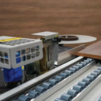 Maksiwa CBC/2.MR dual glue pot cabinet edgebander with long roller infeed/outfeed table