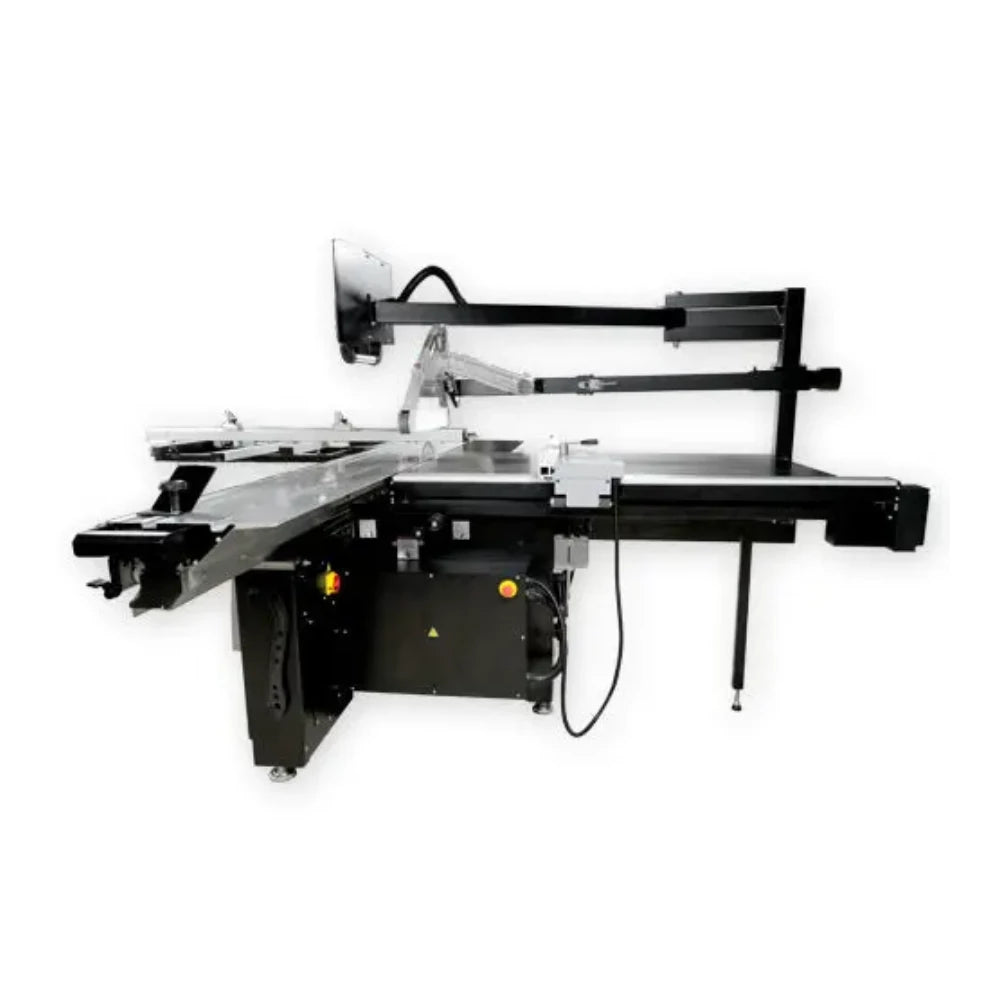 Close-up of underbody dust outlet port for sawdust extraction