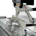 Rear view showing cable track and sliding carriage supports