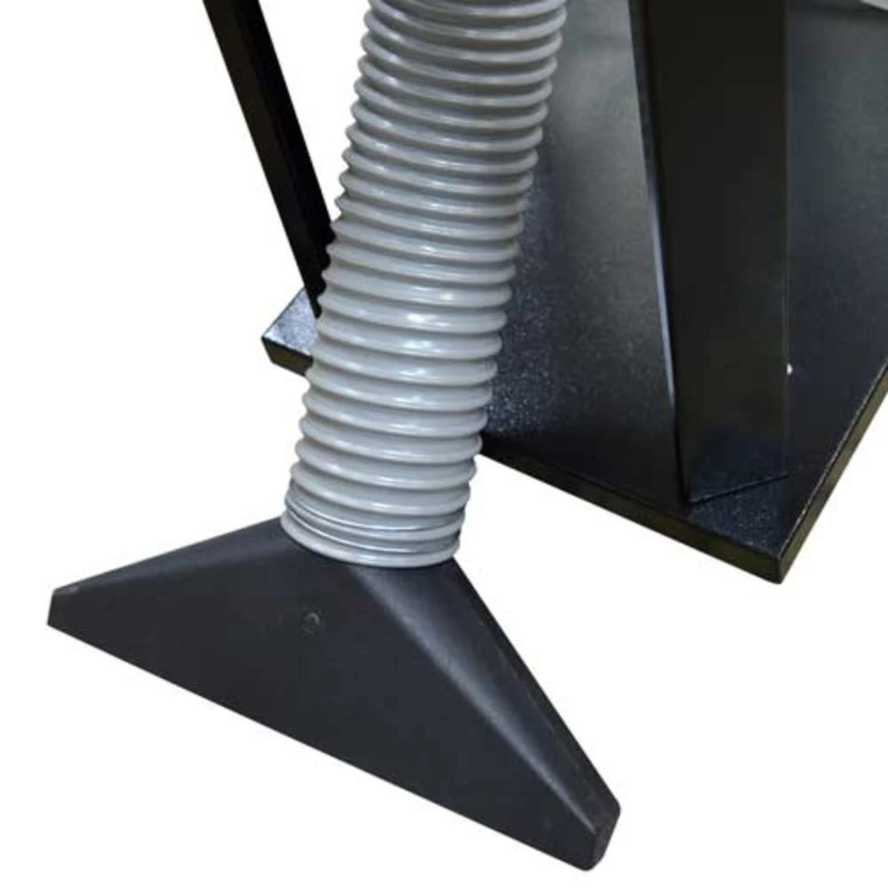 Flexible vacuum hose and floor nozzle for shop dust pickup