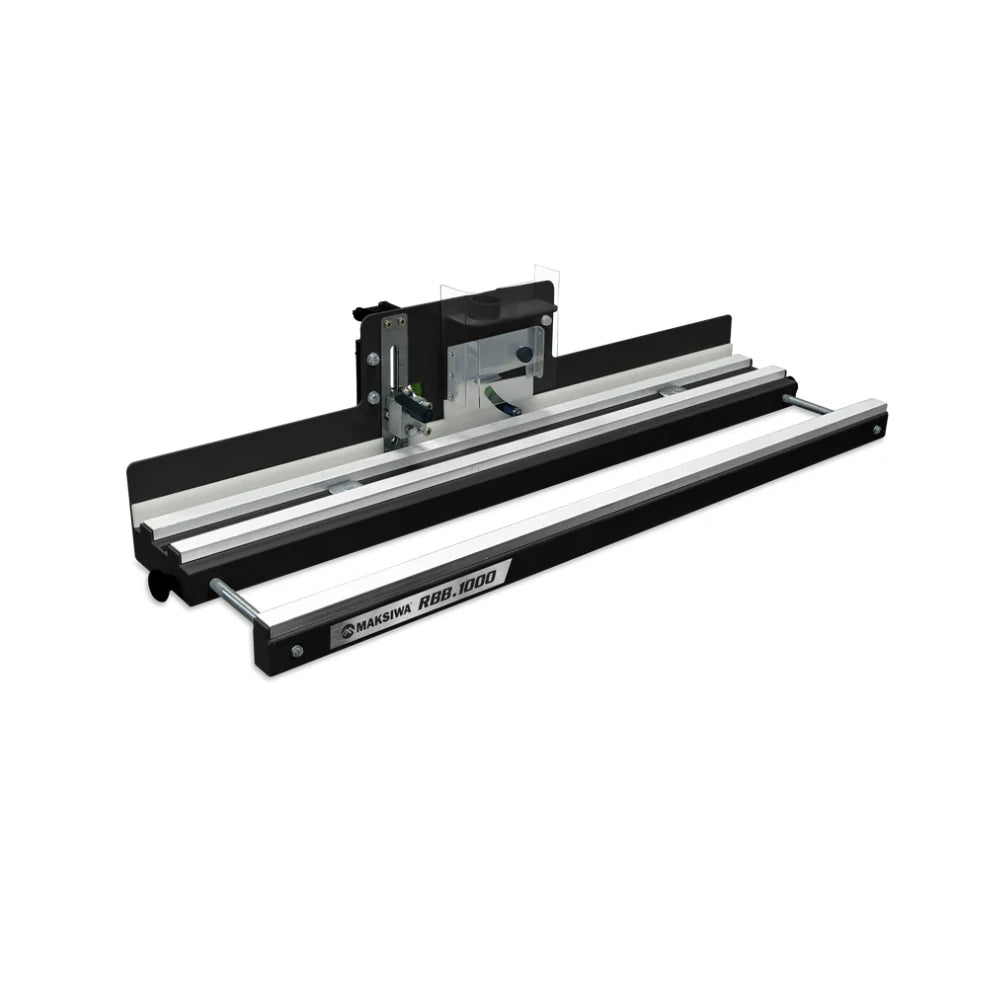 Maksiwa RBB.1000 edge trimmer jig with adjustable guide rails and trimming carriage