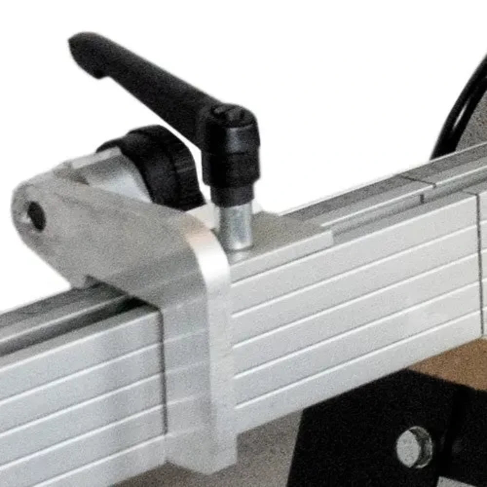 Fence scale and locking levers for accurate line boring setup
