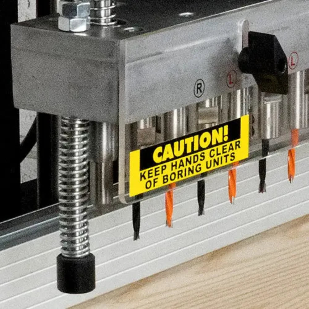 Guide rail clamp assembly securing fence for straight drilling runs
