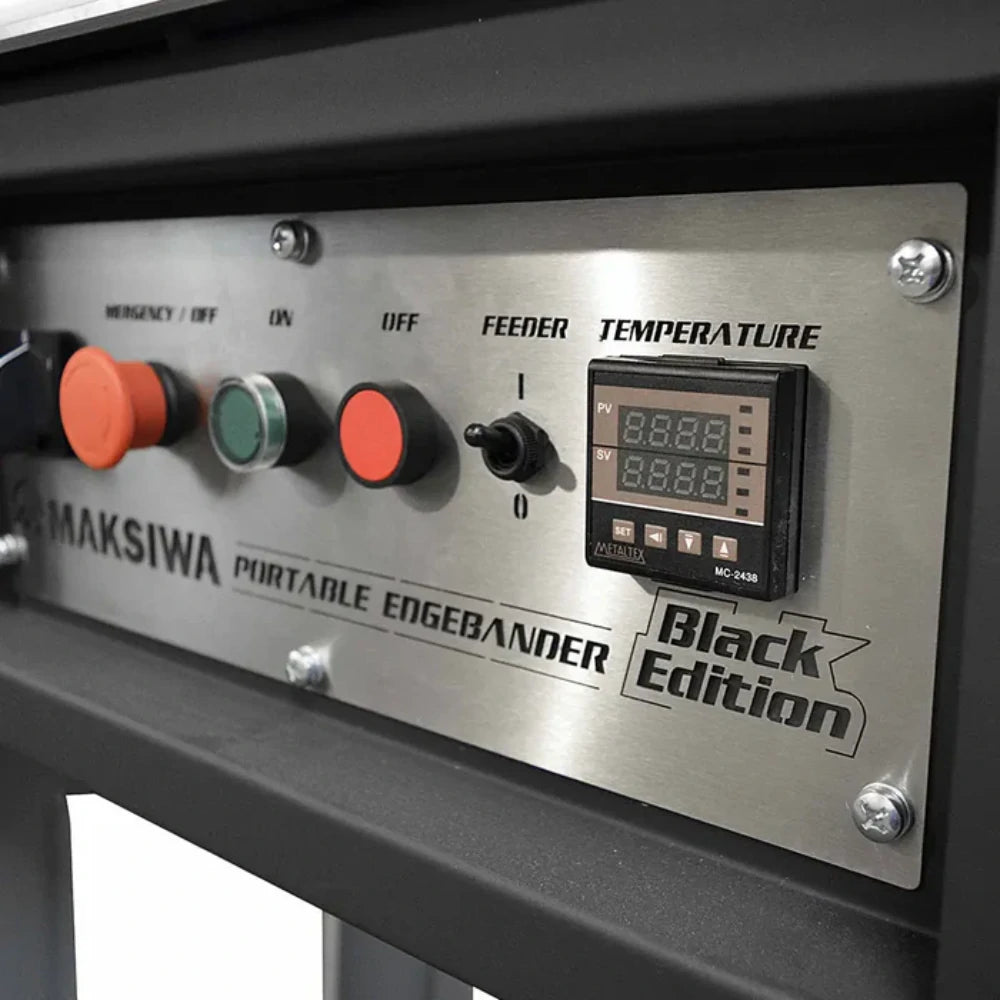 Maksiwa CBC.E portable edge bander with integrated stand and edge banding roll holder