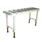 Maksiwa PRA/9 roller stand with multiple metal rollers and adjustable legs