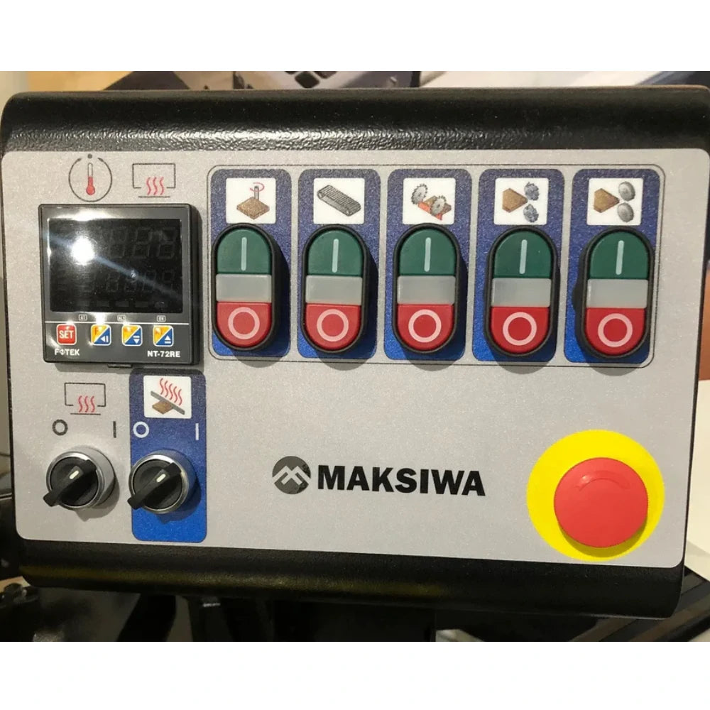 Maksiwa Titanium edge bander CBC.T with enclosed processing hood and operator control panel