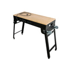 Maksiwa MA.1000 workbench with wooden top and metal frame legs