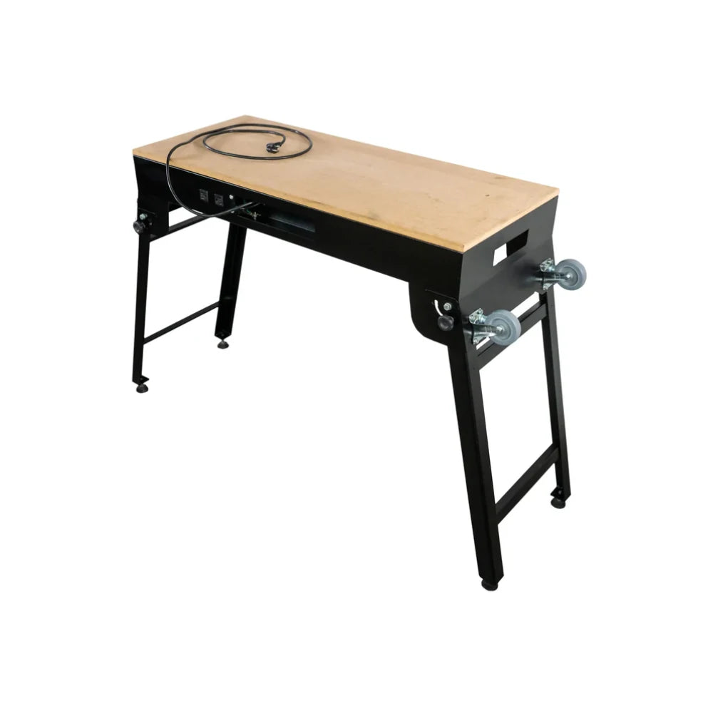 Maksiwa MA.1000 workbench with wooden top and metal frame legs