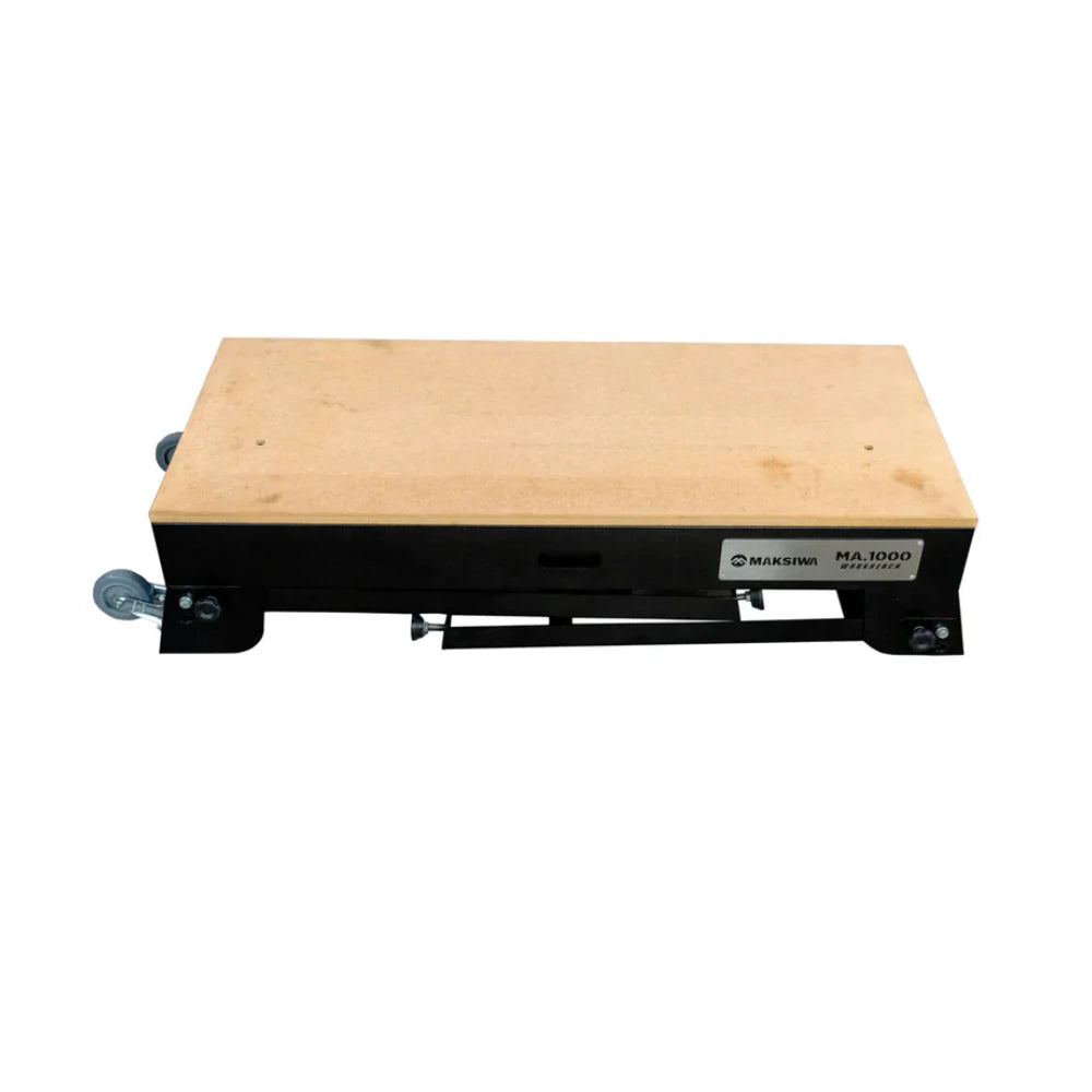Maksiwa MA.1000 workbench with wooden top and metal frame legs